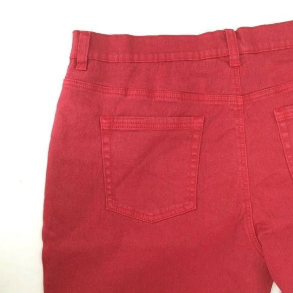 NEW Diane Gilman Jeans Women 22W Red Burgundy - Picture 5 of 10